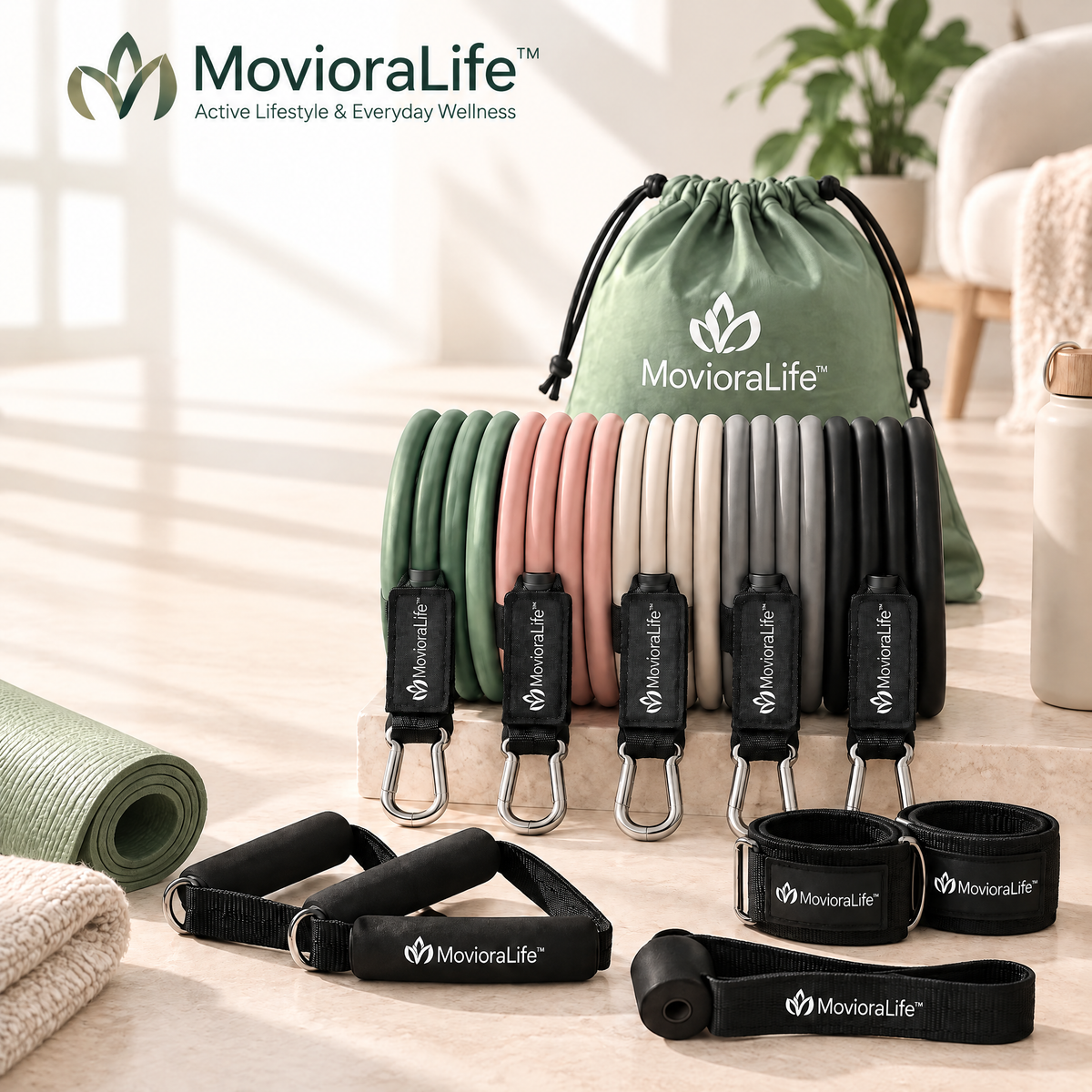 MovioraLife™ Adjustable Resistance Bands Set