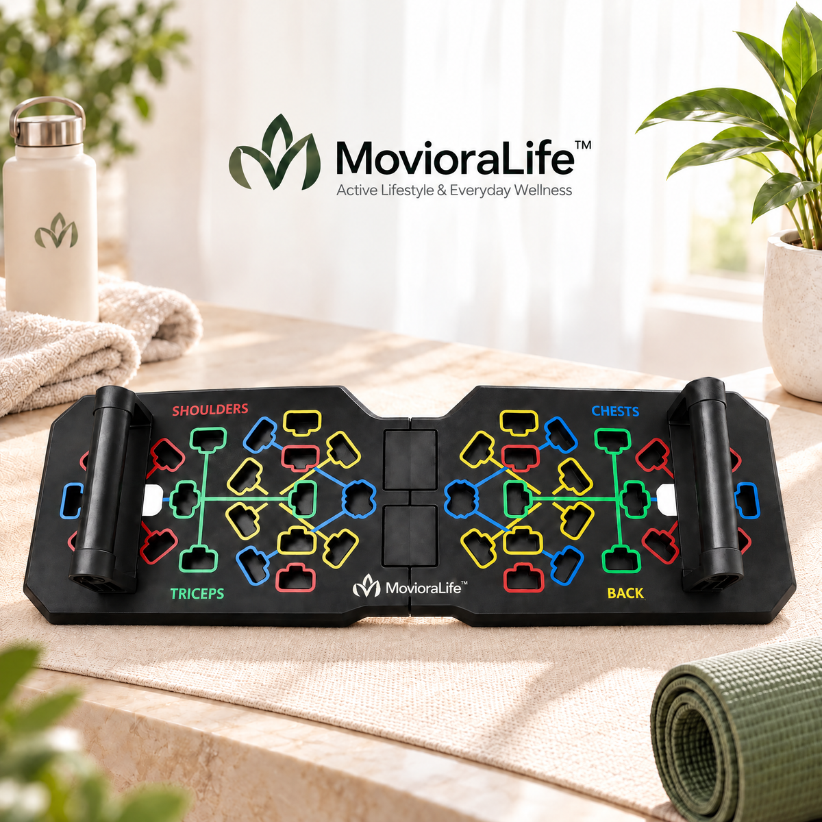 MovioraLife™ Foldable Push Up Board