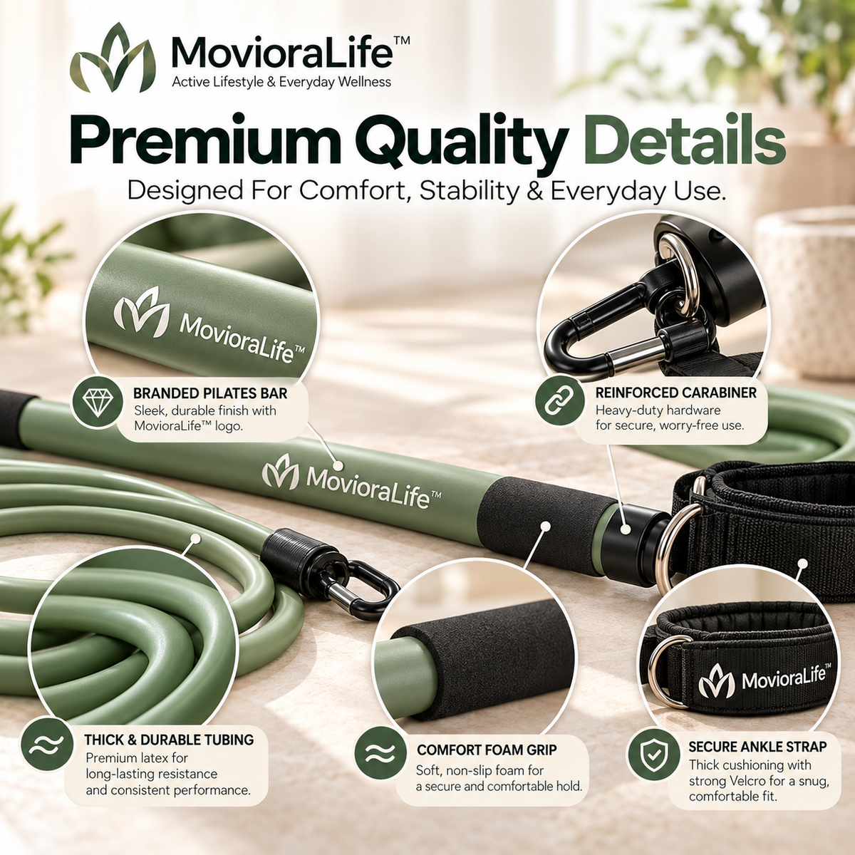MovioraLife™ Portable Pilates Bar Kit