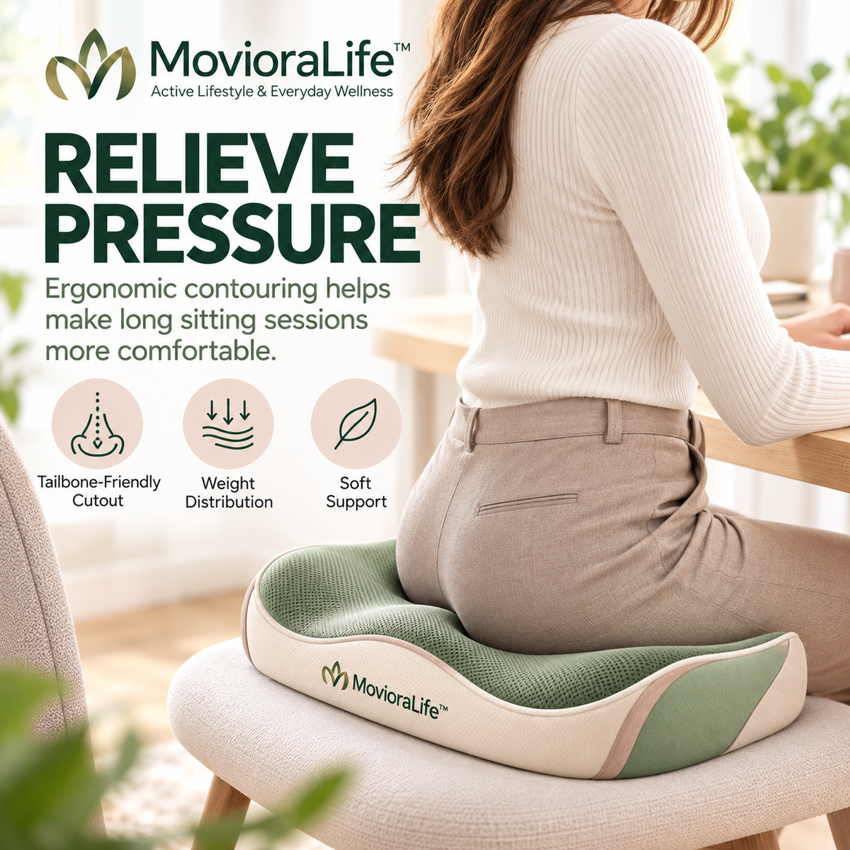 MovioraLife™ Posture Support Cushion