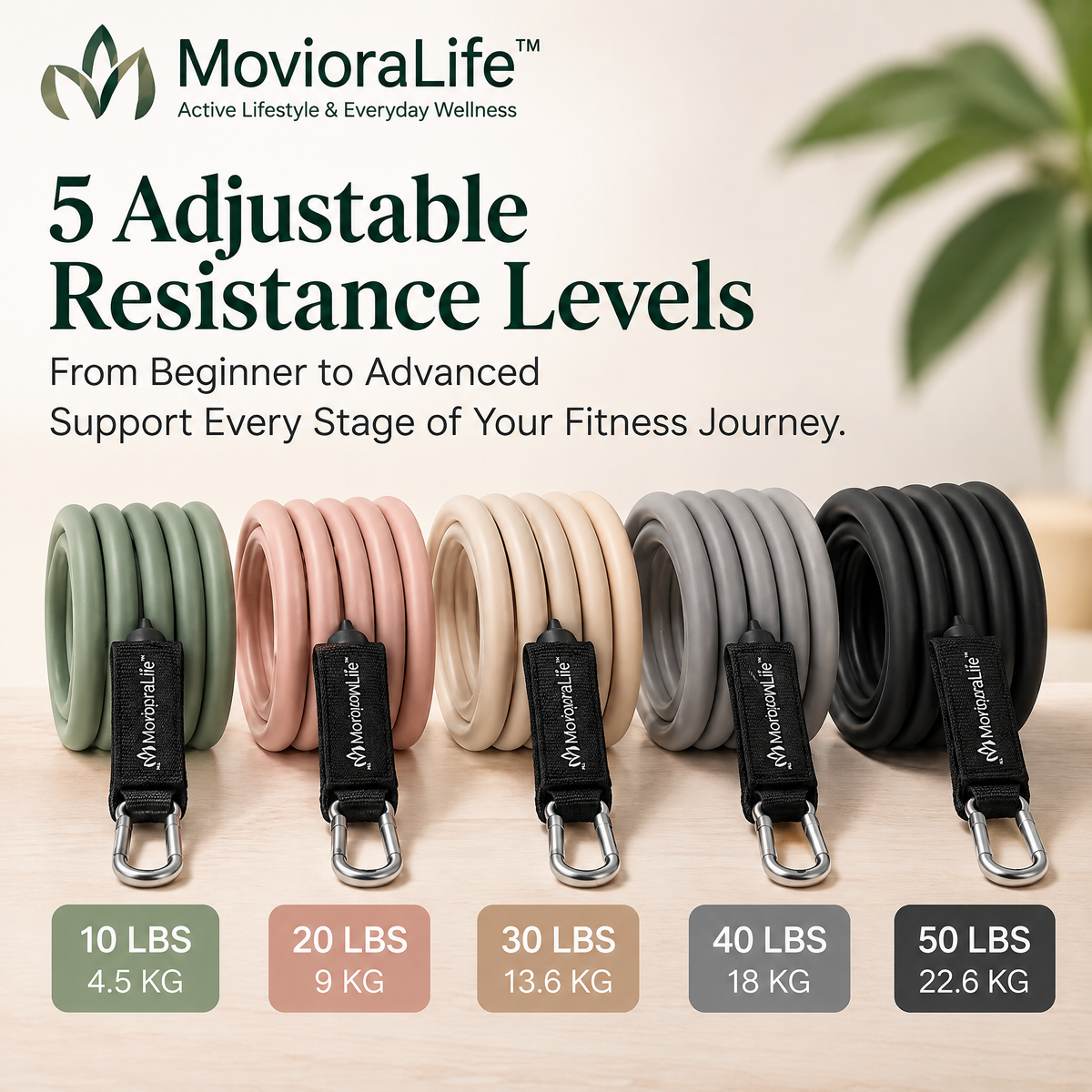 MovioraLife™ Adjustable Resistance Bands Set