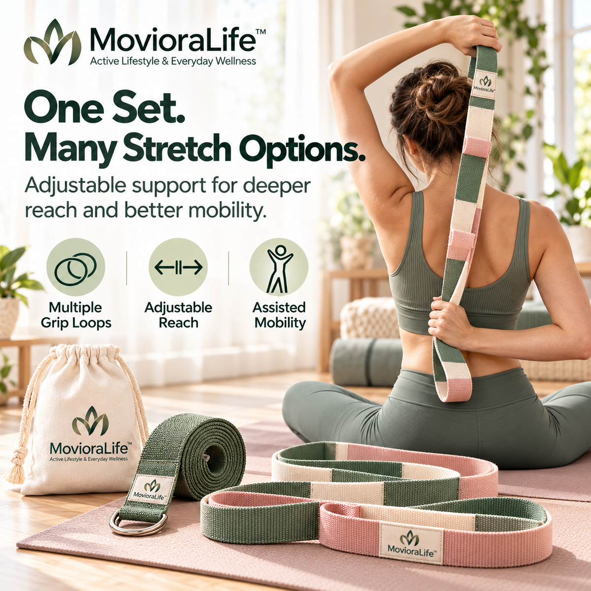 MovioraLife™ Stretching Strap Set