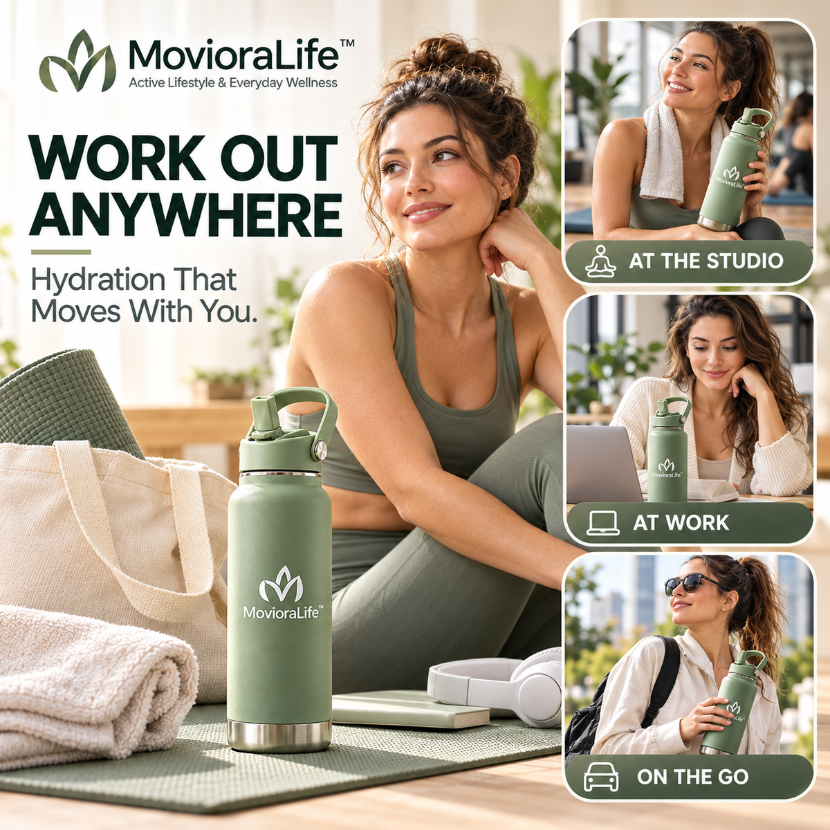 MovioraLife™ Sports Water Bottle