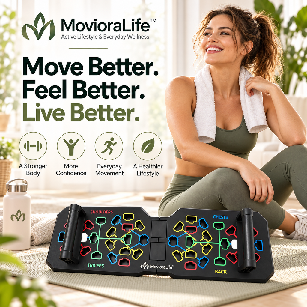 MovioraLife™ Foldable Push Up Board