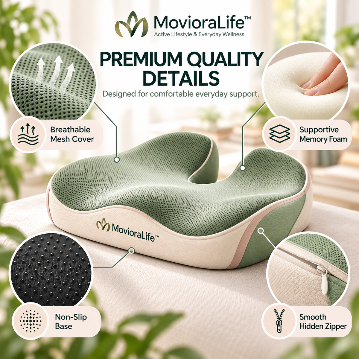 MovioraLife™ Posture Support Cushion